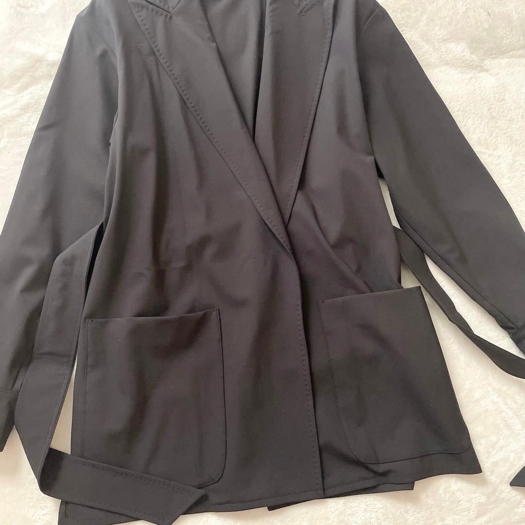 極美品⭐︎Max Mara ブラック ベルテッド 女優襟 ガウンコート 38
