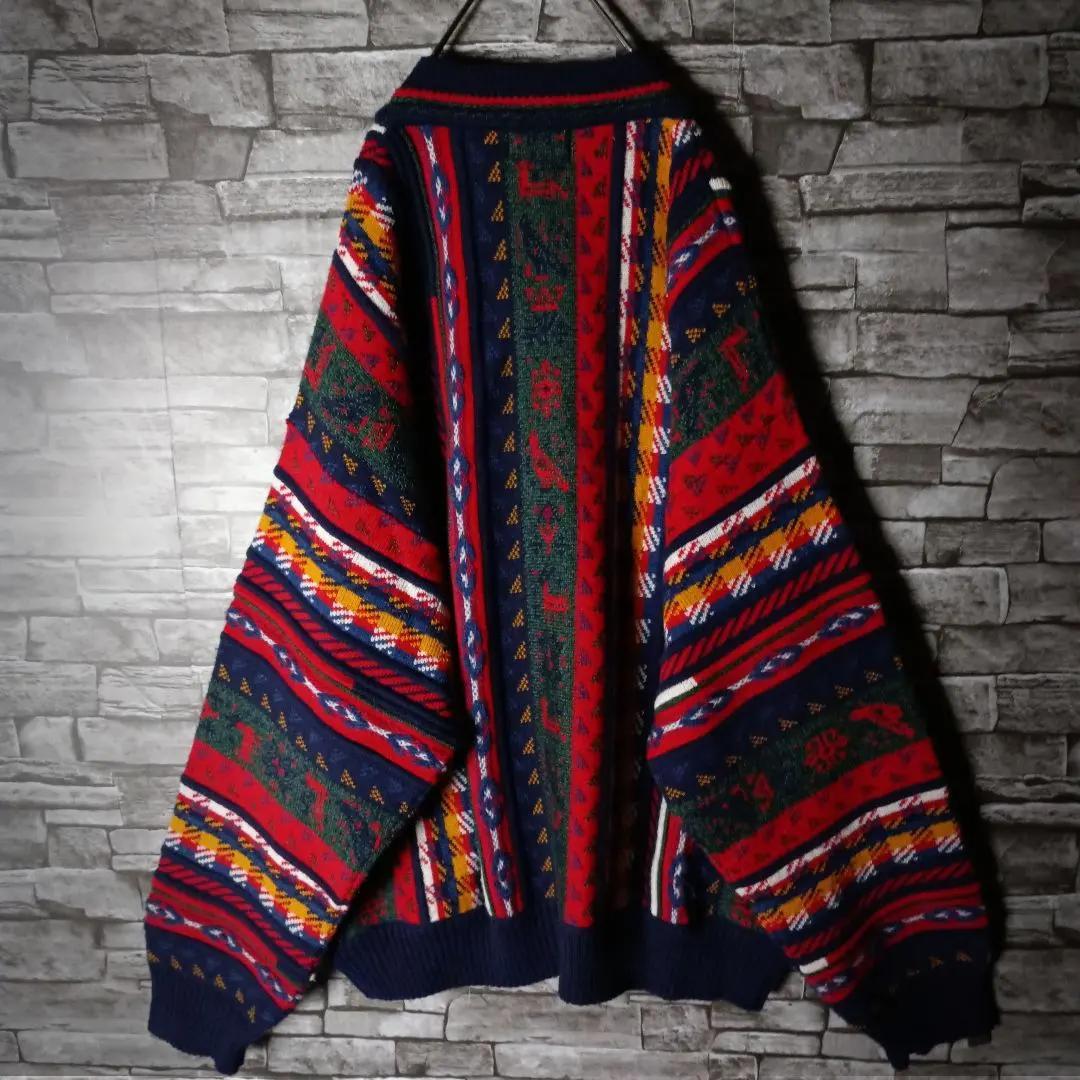 オシャレなユーロ輸入古着☆POHLAND exklusiv 総柄カーディガン
