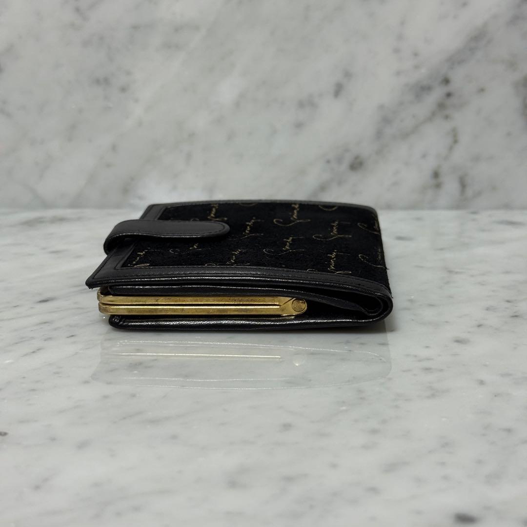 美品 GIVENCHY ジバンシー 二つ折り財布 ブラック 黒 ロゴ がま口財布