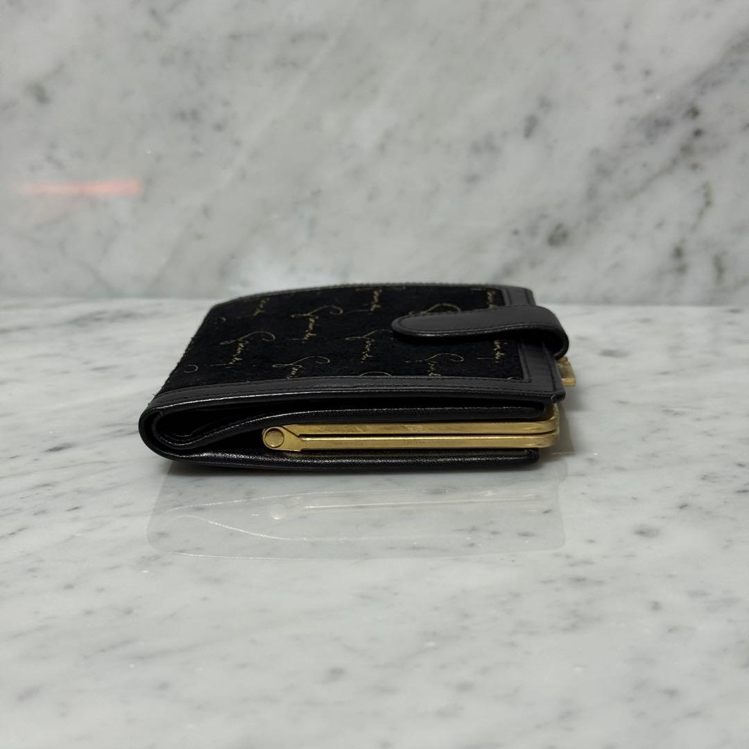美品 GIVENCHY ジバンシー 二つ折り財布 ブラック 黒 ロゴ がま口財布