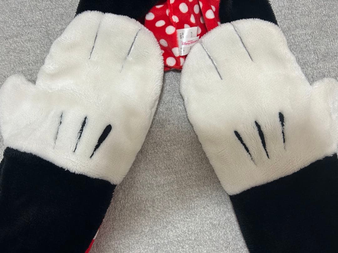 ミニーマウス耳付きマフラーキャップ