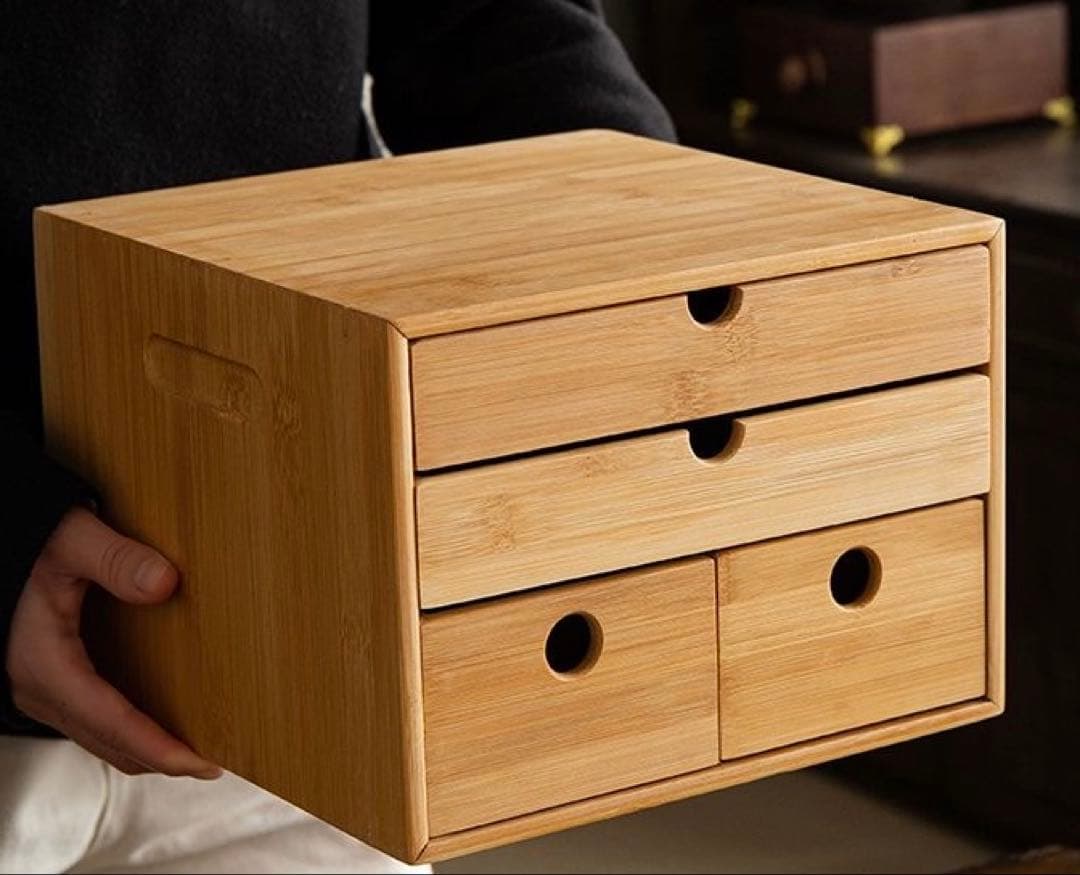 【最終値下げ】竹製4引き出し小物収納