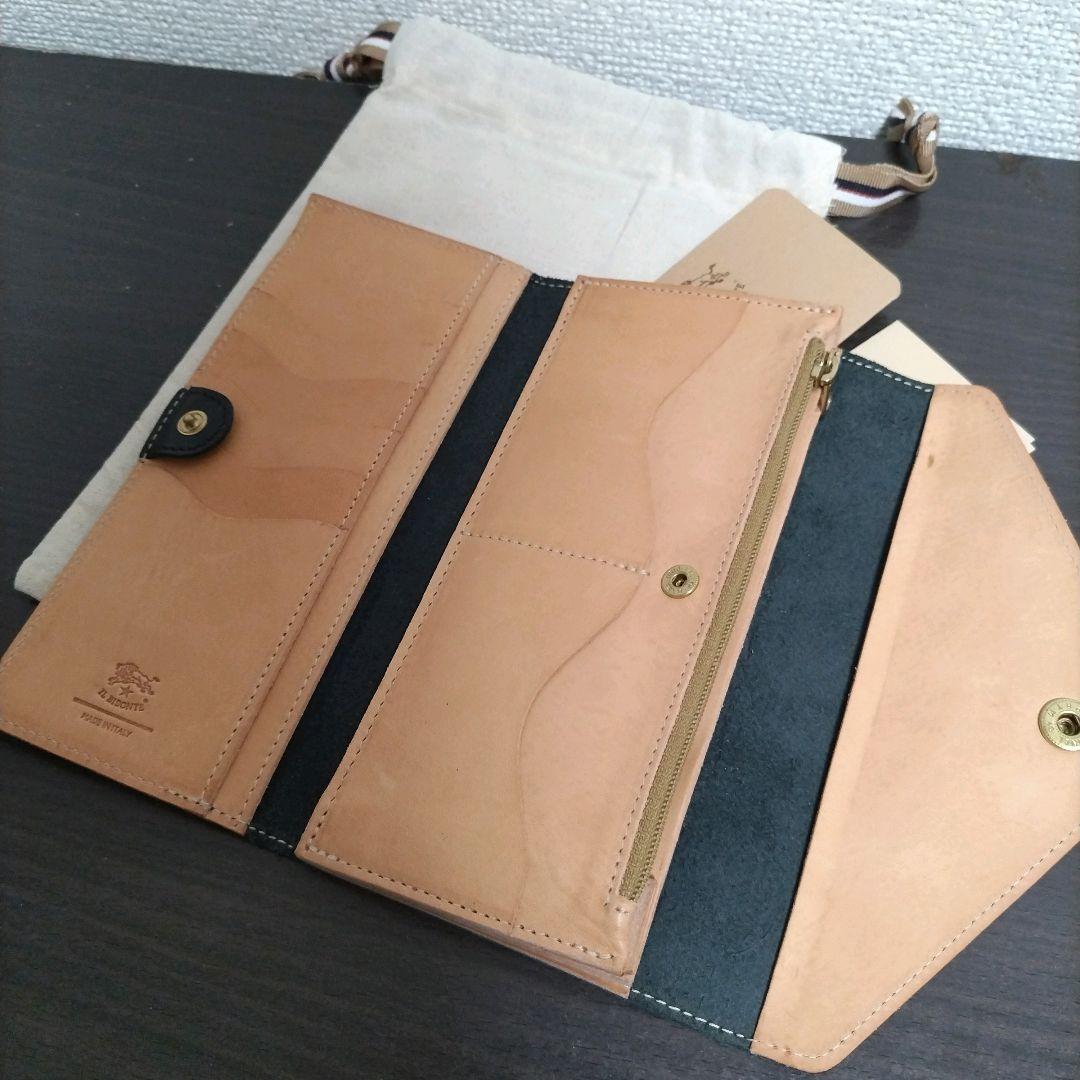 新品 イルビゾンテ 本革 レザー 財布 ウォレット 限定 ロゴ ブラック ヌメ