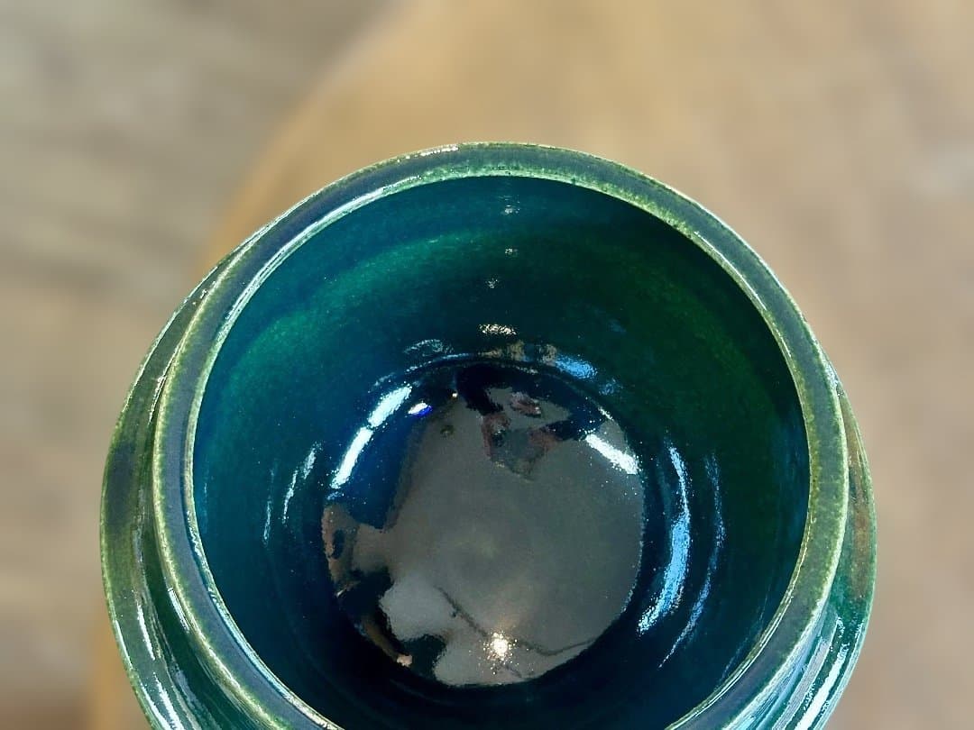 新品　圡楽窯　織部 ご飯釜　木蓋付　7寸　4～5合炊　伊賀焼　土楽