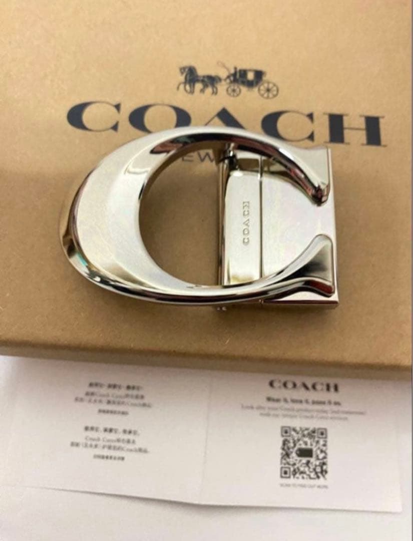 COACH コーチ　メンズベルト回転バックル2個 ギフト箱付き