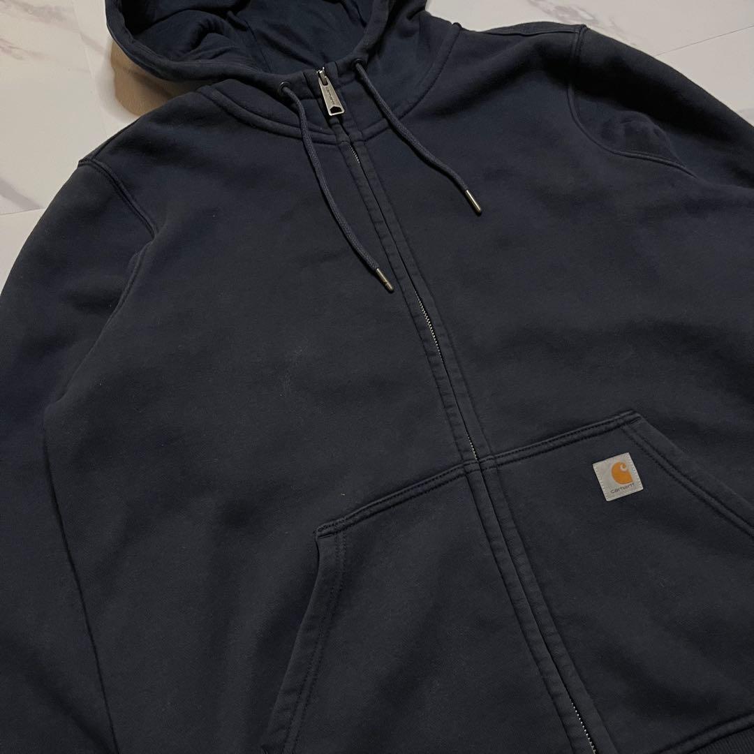 Carhartt カーハート ロゴパッチ 無地 フルジップパーカー 裏起毛