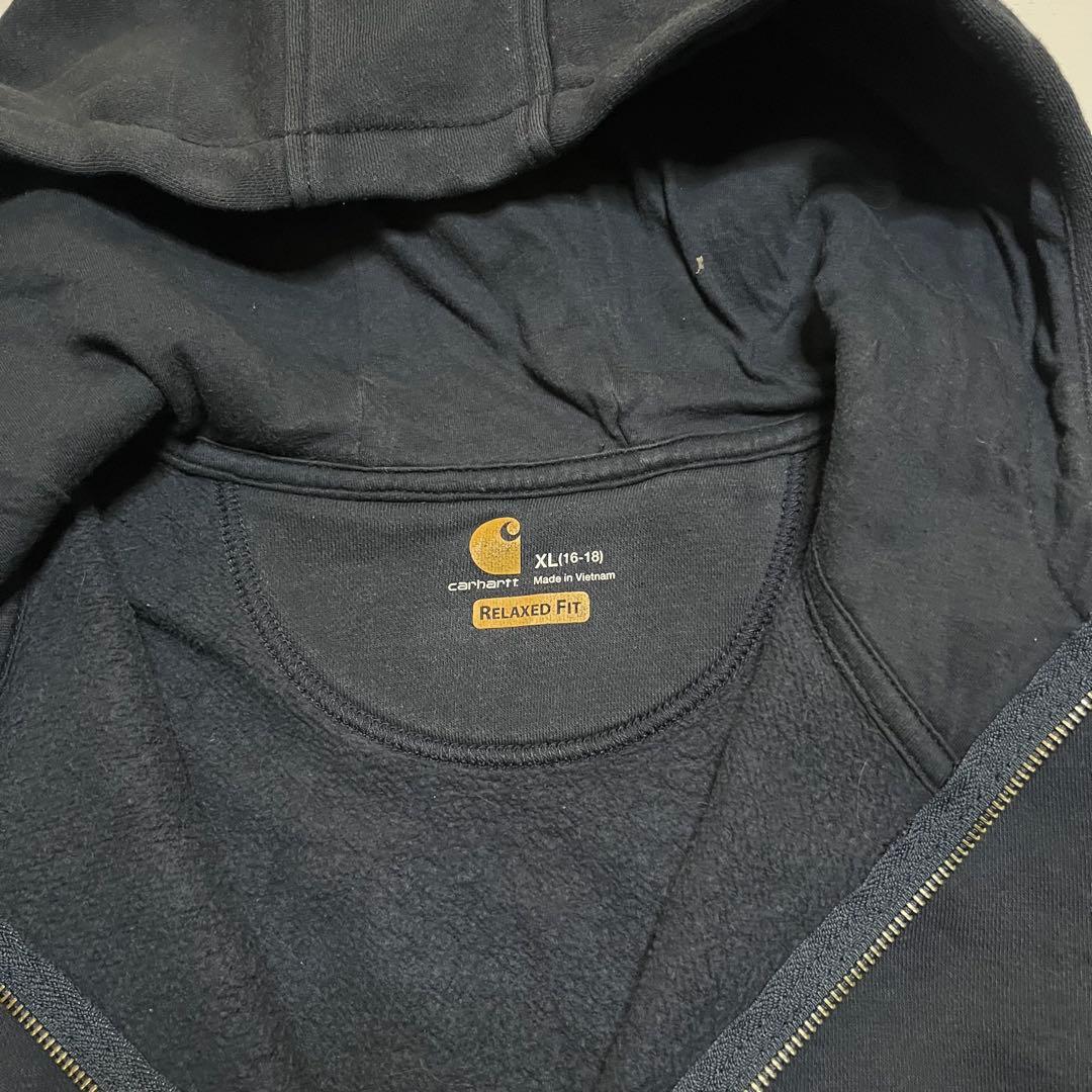 Carhartt カーハート ロゴパッチ 無地 フルジップパーカー 裏起毛