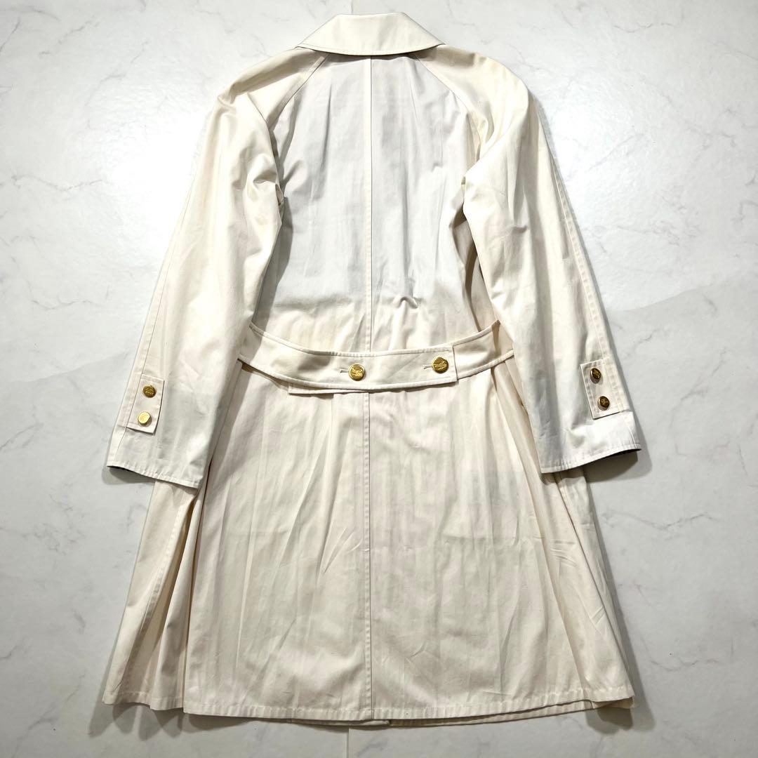 Burberry ステンカラーコート アイボリー 金ボタン M 9 ノバチェック
