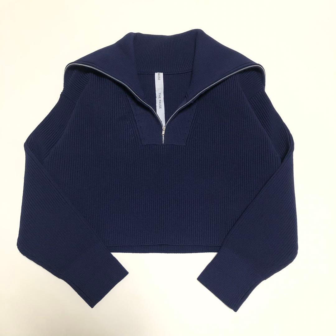 美品　ウィムガゼット　THE PAUSE　ビッグカラーハーフジッププルオーバー
