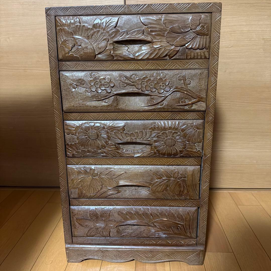 アンティーク 伝統工芸タンス 5段