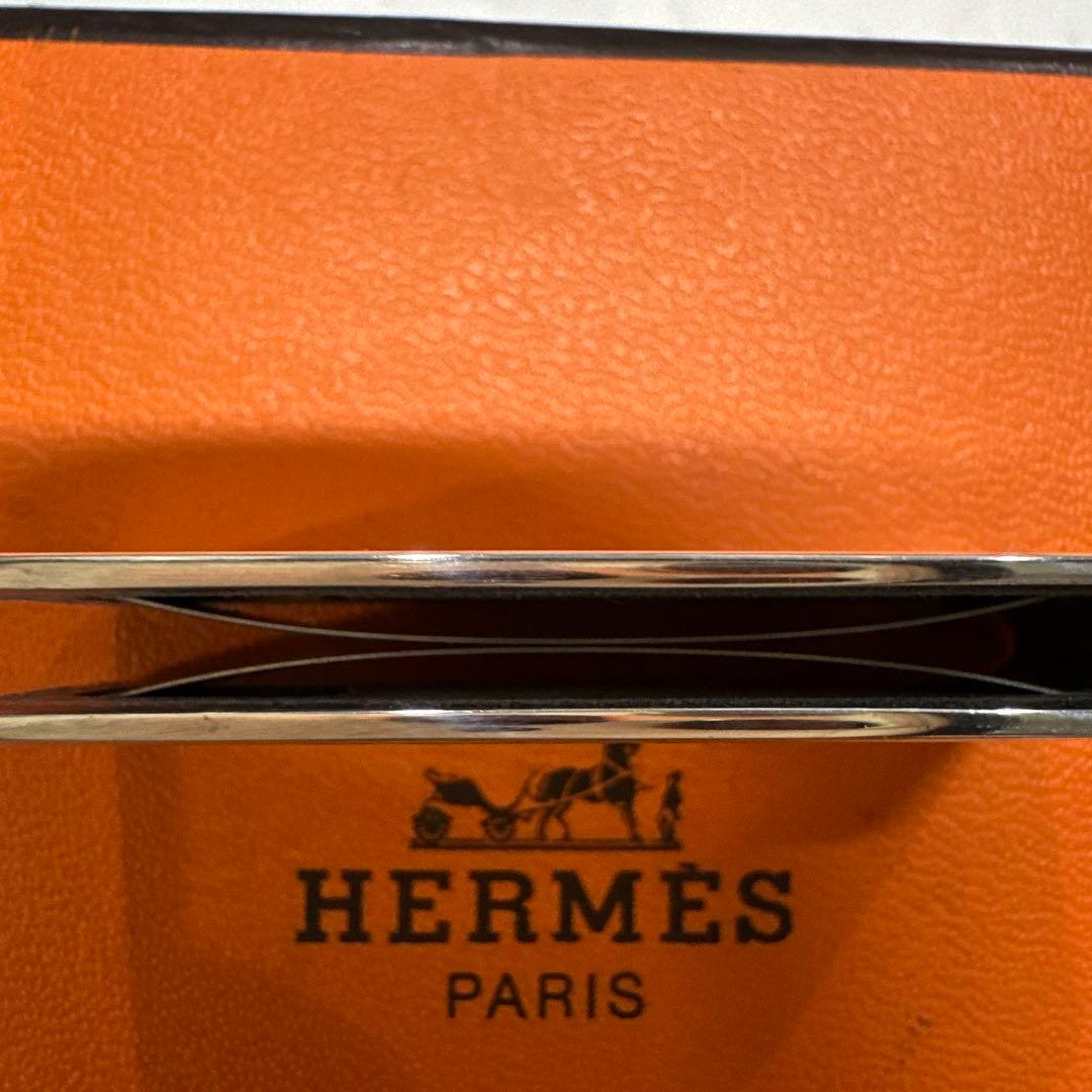 美品　HERMES エクリプス エヴリン　シルバー　Ｈロゴ マネークリップ