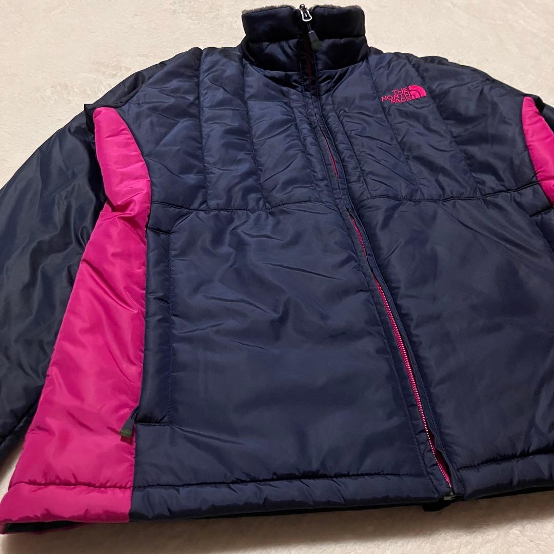 THE NORTH FACE ダウンジャケット XL ネイビー/ピンク 裏起毛