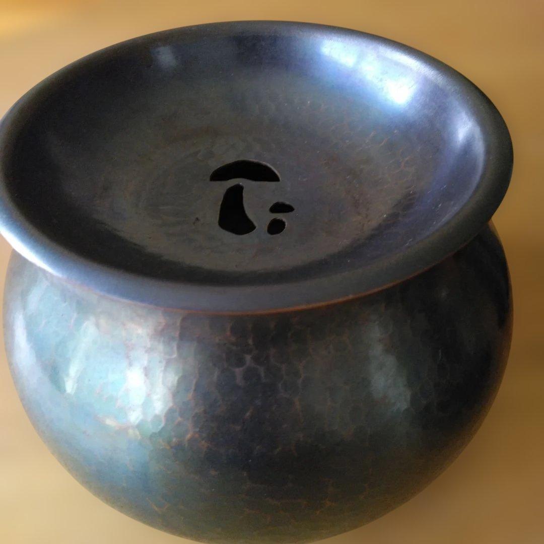 玉川堂　 銅製品　打ち出し　　 茶たく5枚　茶こぼし　茶筒
