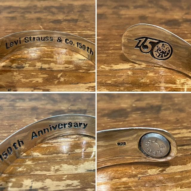 00s Levi's 150周年記念 トップボタン&リベット シルバー バングル