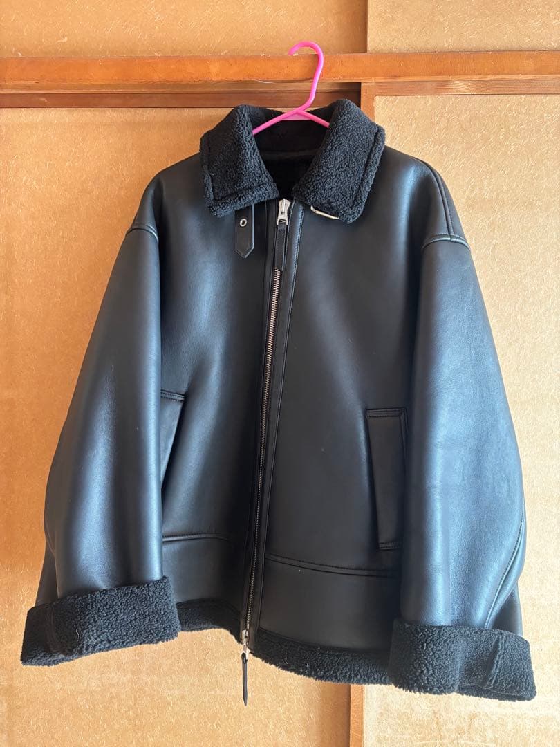 【即購入OK】styling/ ラムレザーフライトジャケット ブラック