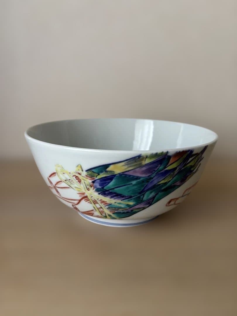 京都の陶芸家、竹中浩さんの色繪竹の子文鉢　新品未使用