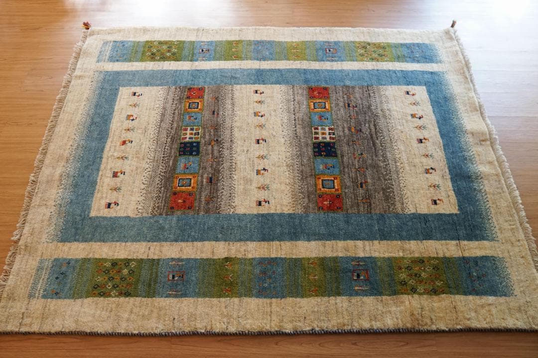 200×159cm　 ペルシャ 絨毯 手織りギャッベ アマレ族 ギャベ