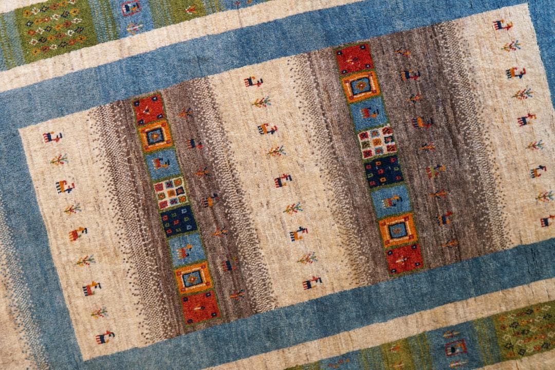 200×159cm　 ペルシャ 絨毯 手織りギャッベ アマレ族 ギャベ