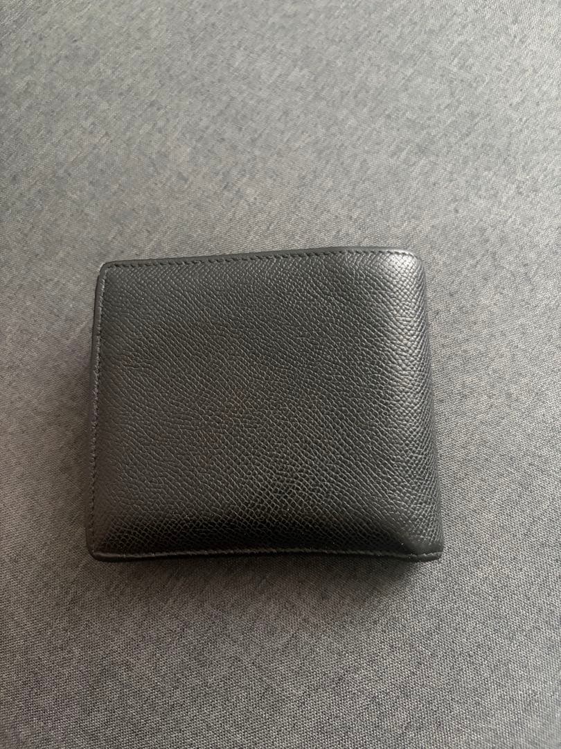 お*ぶ様 極美品　ブルガリ　黒レザー　二つ折り財布