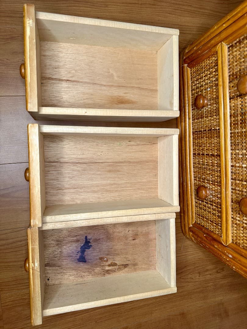 ラタンキャビネット 5段 籐家具