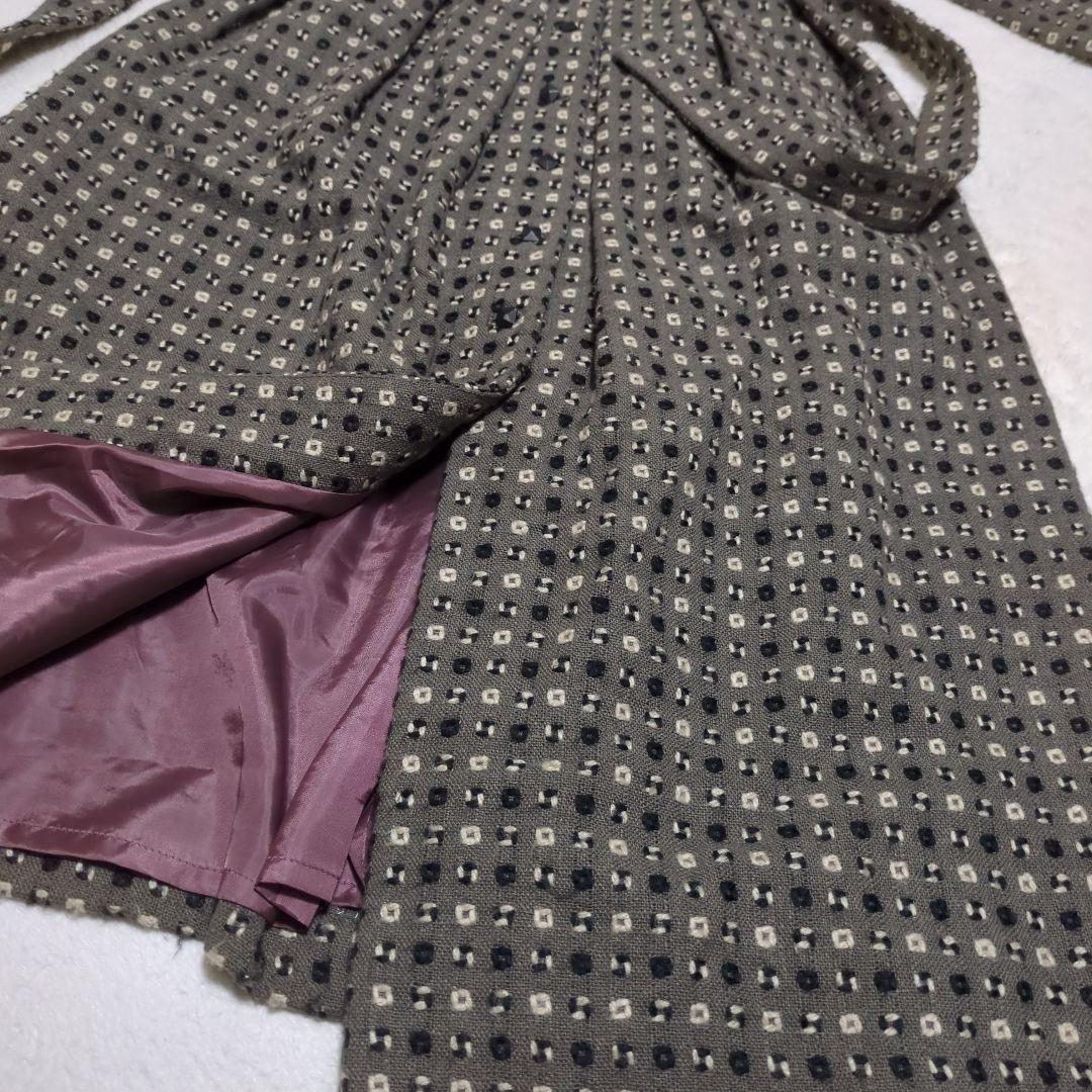 ホコモモラ/Jocomomola/ロングコート/刺繍/グレー/日本製/Ｌサイズ