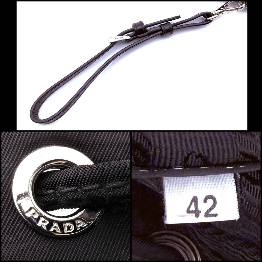 【良品】PRADA プラダ　RE-NYLON 巾着ポーチ　三角ロゴ　サフィアーノ