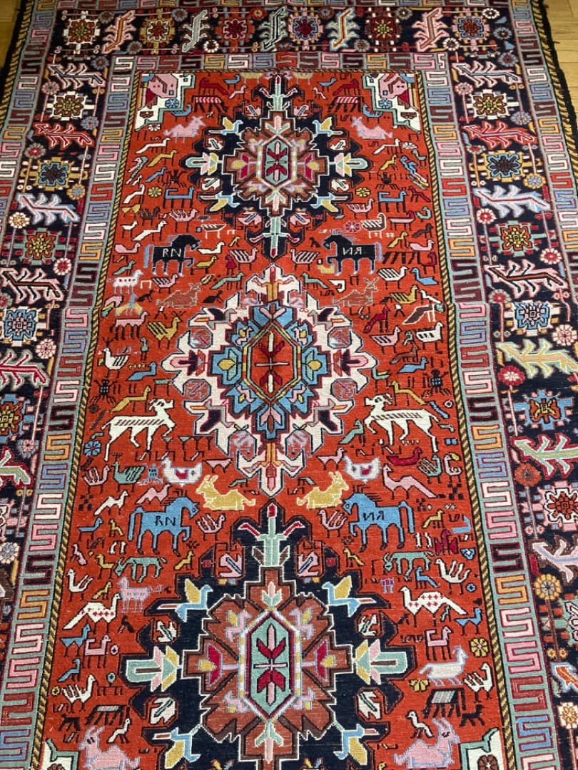 【在庫一掃セール】アゼルバイジャン キリム ウール 200cm×128cm