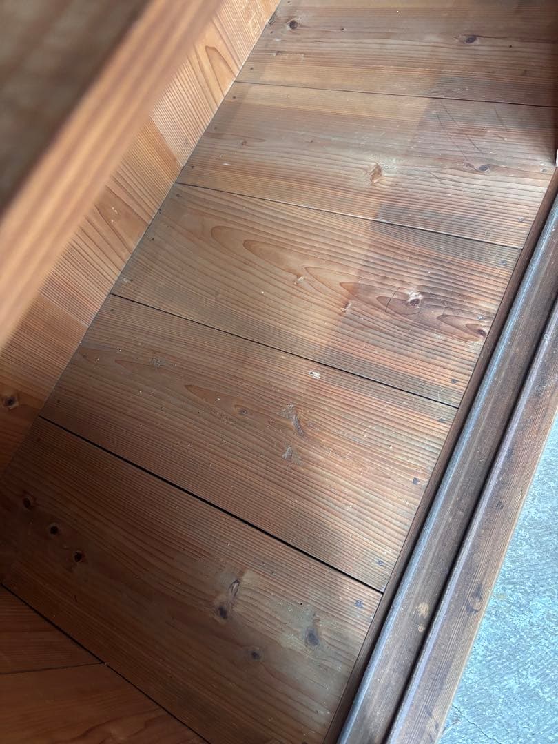 古い水屋　食器棚　ガラス棚　本棚　ガラスケース ショーケース　什器　天然木 1