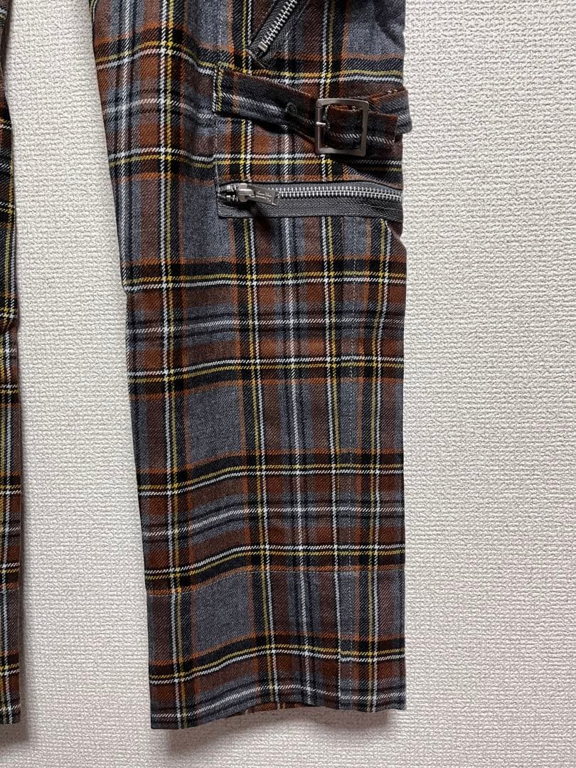 アンダーカバーUNDERCOVERチェック柄ボンテージパンツ