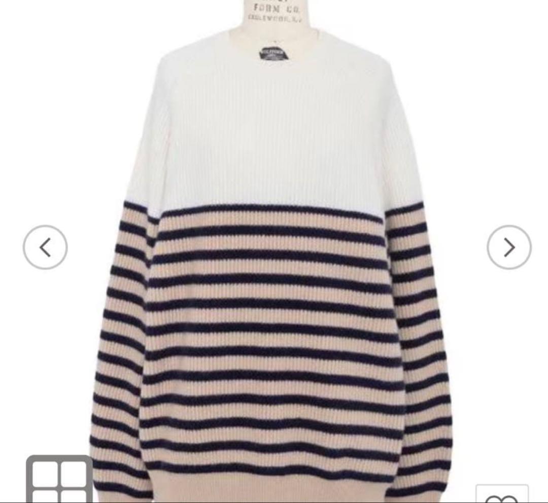 ☆*☆様 DRAWER 9Gウールカシミヤ あぜ編みボーダーニットドゥロワーbl