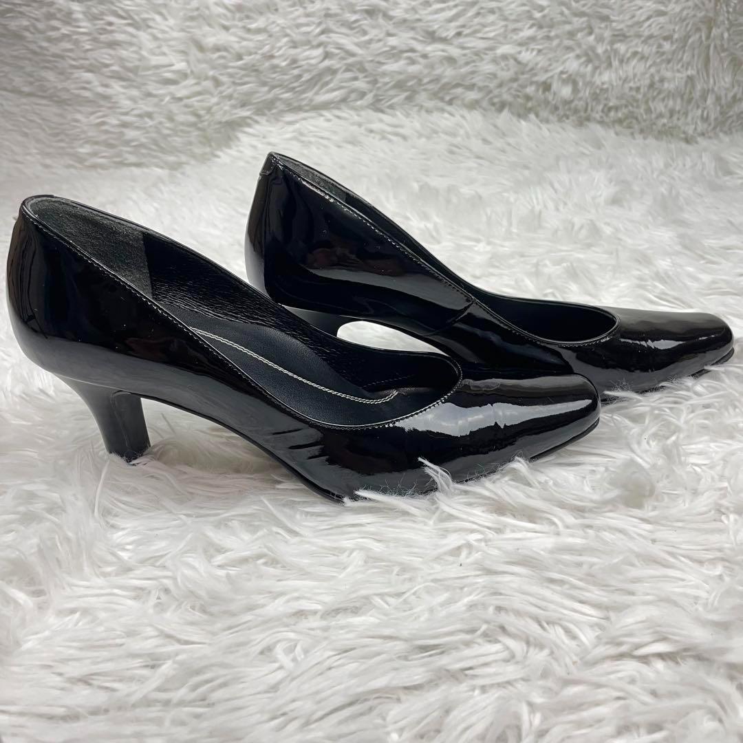 極美品✨リーガル✨ハイヒール✨23cm✨スクエアトゥ✨エナメル✨黒✨冠婚葬祭