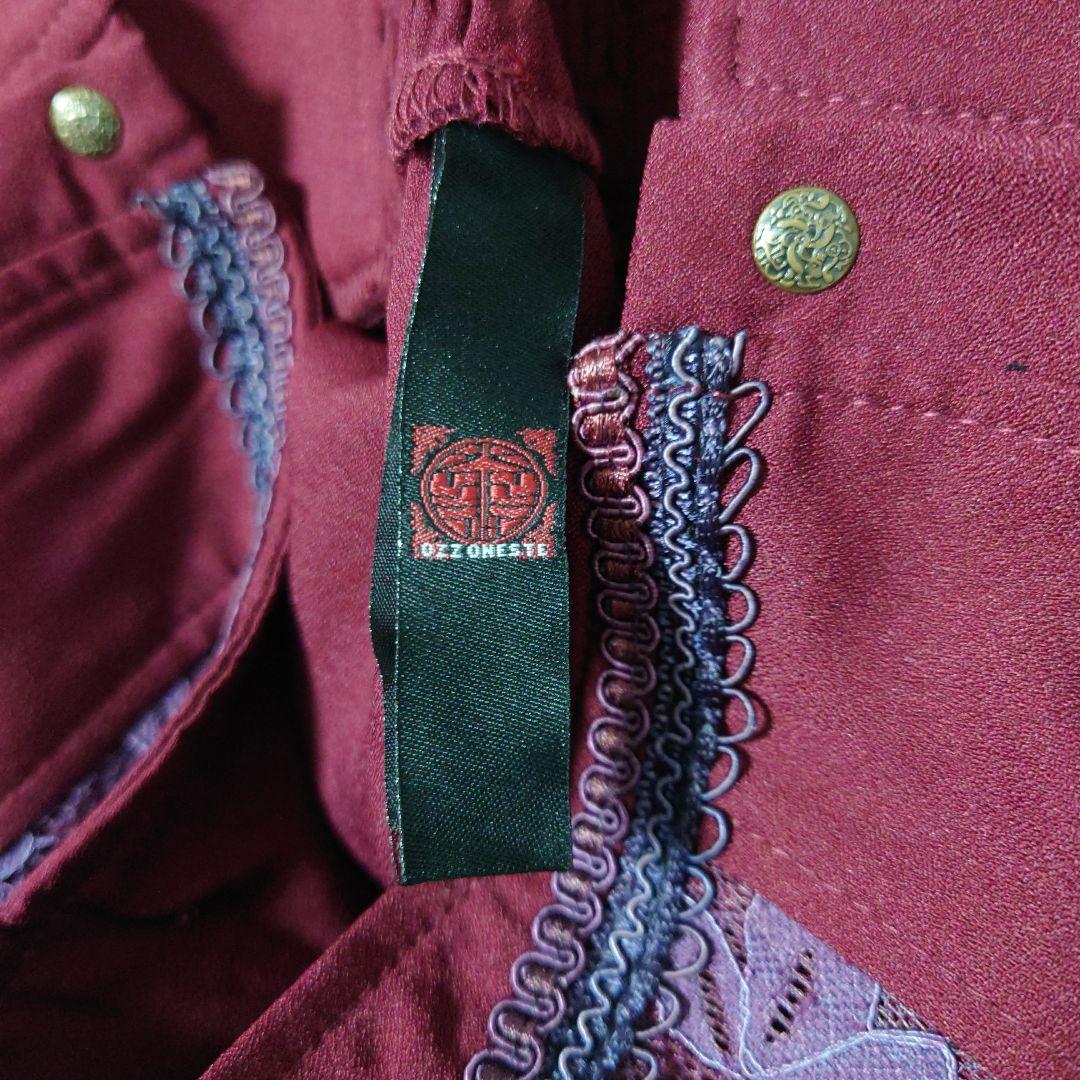 OZZON 紅葉刺繍袴スカート（赤）