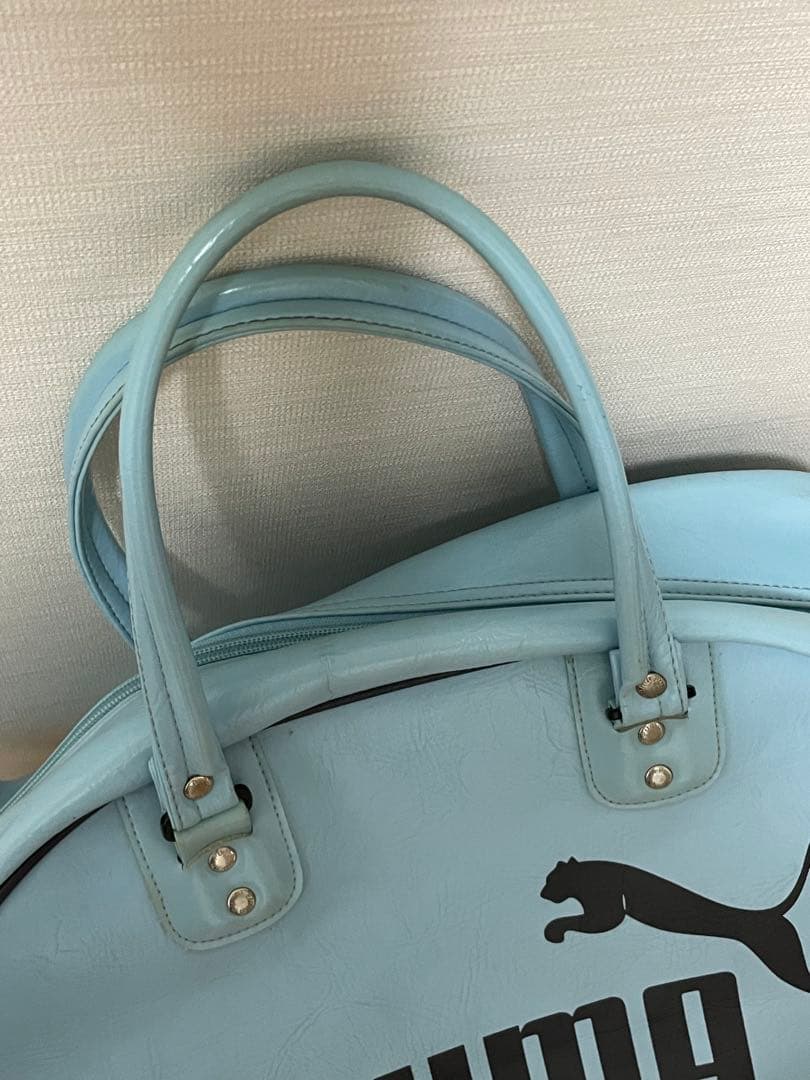 【レトロ】 PUMA 水色　ボストンバッグ