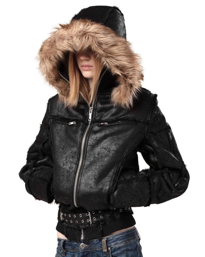 ジャケット・アウター RACERWORLDWIDE sheepskin jacket S black