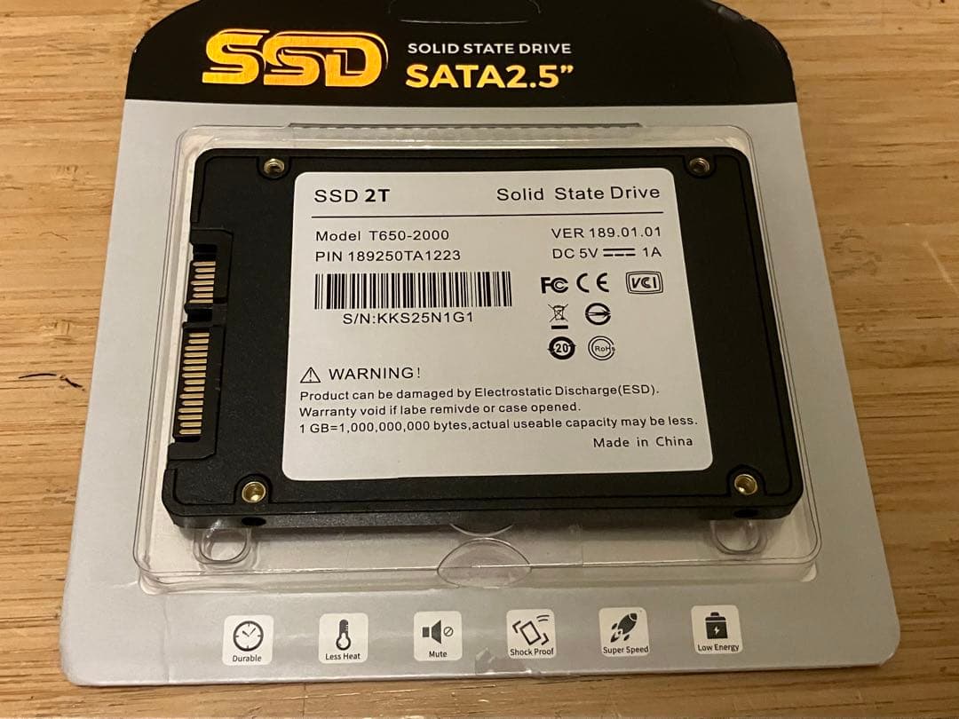 SSD 2TB SATA III 2.5インチ T650-2000