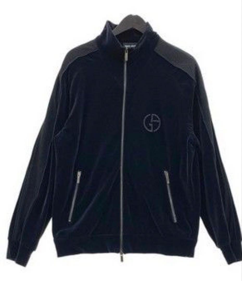 Giorgio Armani ベルベット　トラックスーツ　スウェット　ネイビー