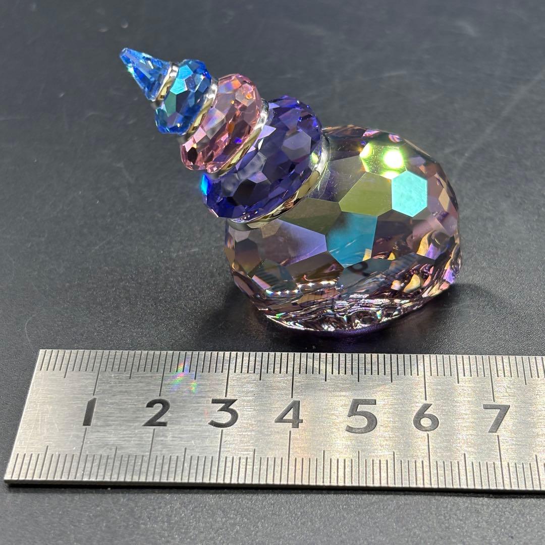 箱付き　スワロフスキー　巻貝　ブルーバイオレット　置物 オブジェ no.175