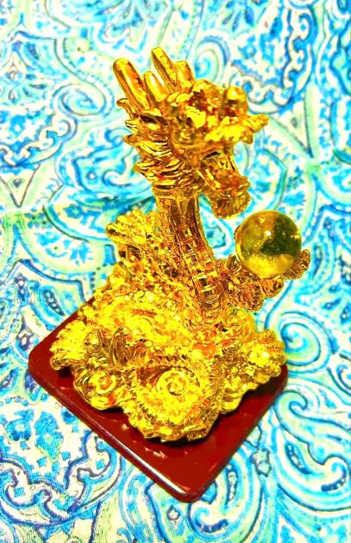 金運爆上げ！運気上昇！昇龍！鍍金製　魂入り　水晶　昇り龍！祈祷済み