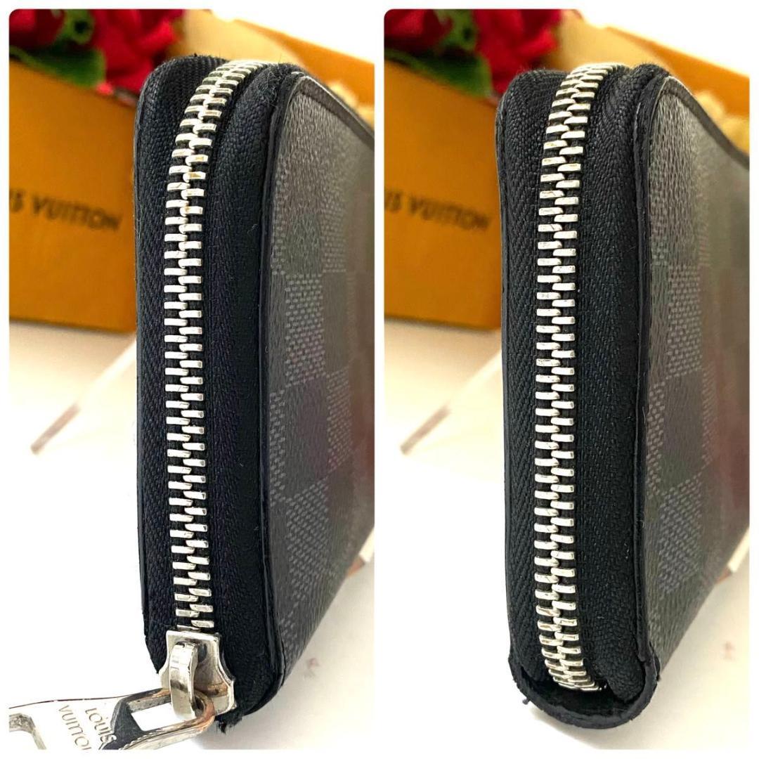 ルイ ヴィトン◎ダミエ グラフィット ヴェルティカル 長財布 ラウンドファスナー