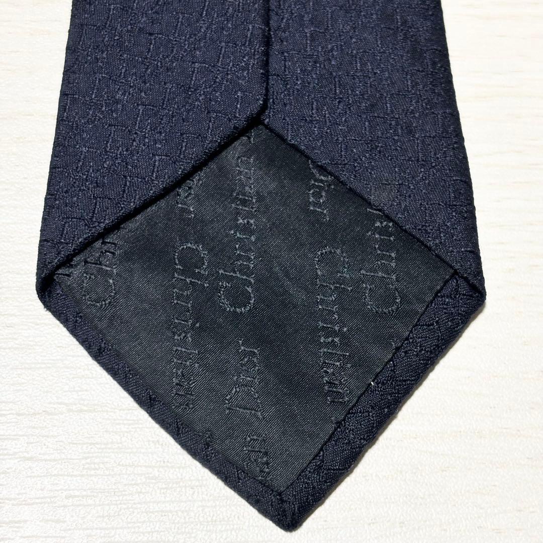 Christian Dior ディオール トロッター柄 シルクネクタイ ネイビー