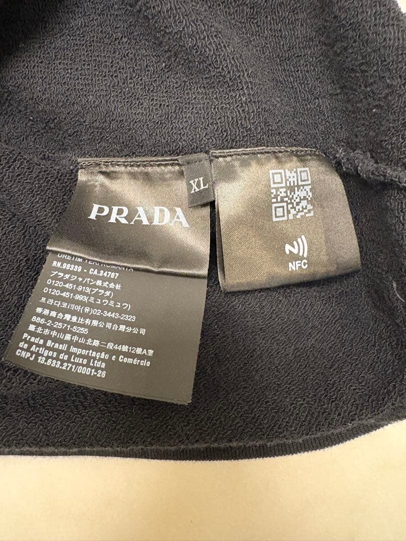 PRADA プラダ フーディー長袖パーカー ブラック XL
