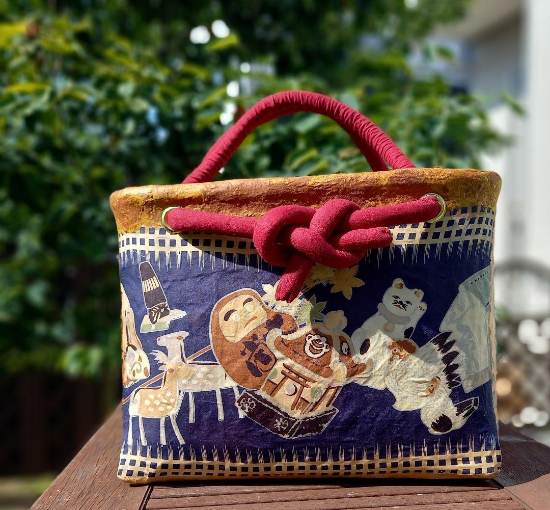m*n様 SALE♥　一閑張バック(大)　玩具　打出の小槌　めで鯛　だるま