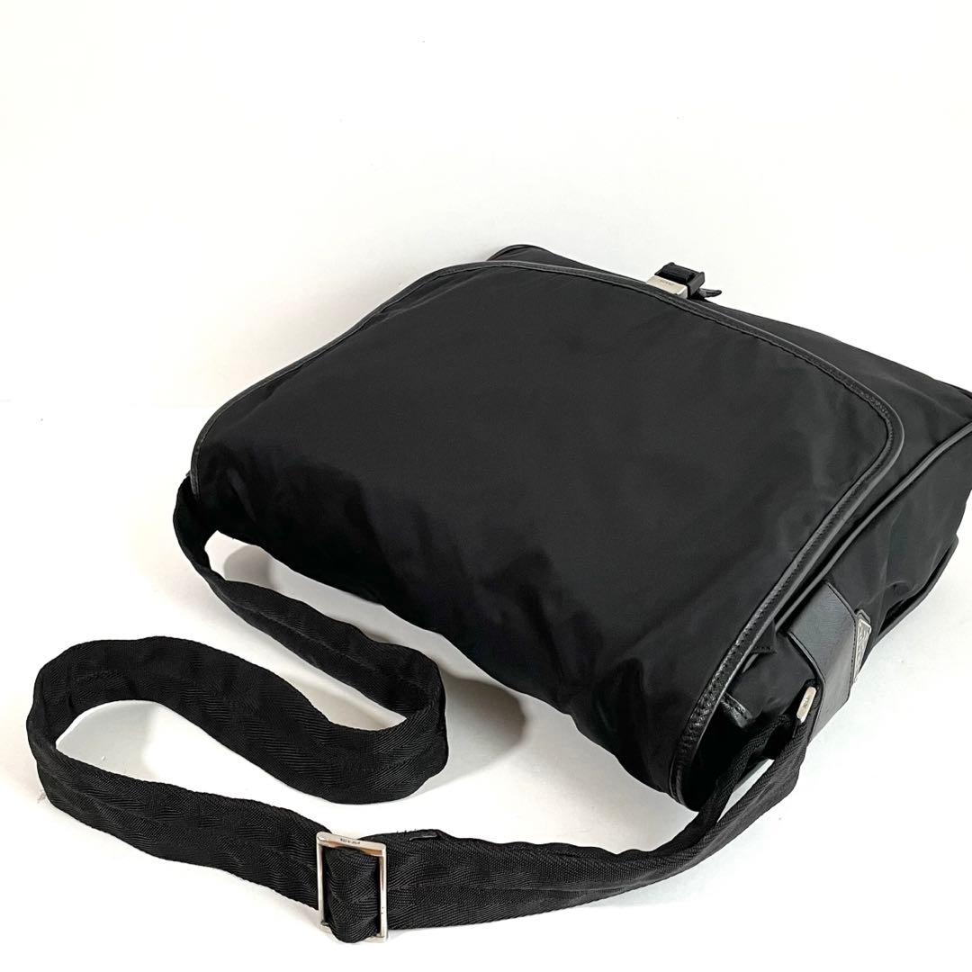 【美品】PRADA プラダ ショルダーバッグ ナイロン×サフィアーノレザー