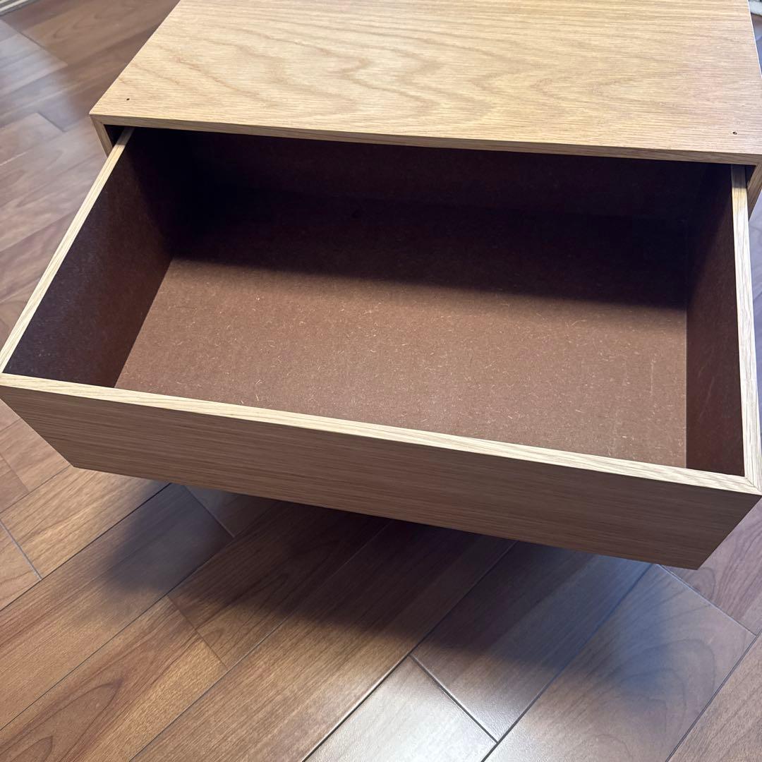 asami無印良品 木製収納ケース 2段 ワイド オーク材ユニットシェルフ