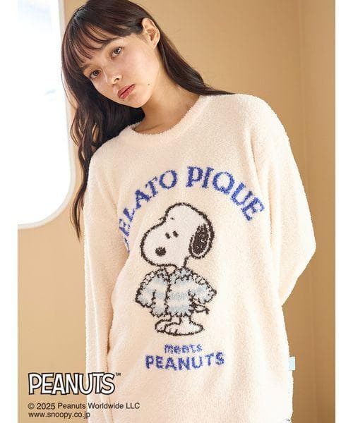 ジェラートピケ「PEANUTS」 ジャガードプルオーバー＆ショートパンツセット