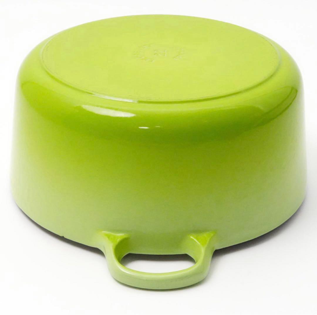 【美品】LE CREUSET　ココット ロンド フルーツグリーン　22cm