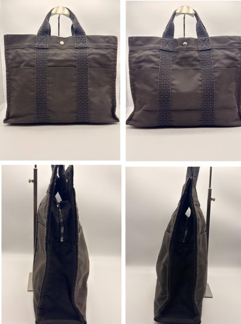 【美品】エルメス エールライン MM トートバッグ グレー