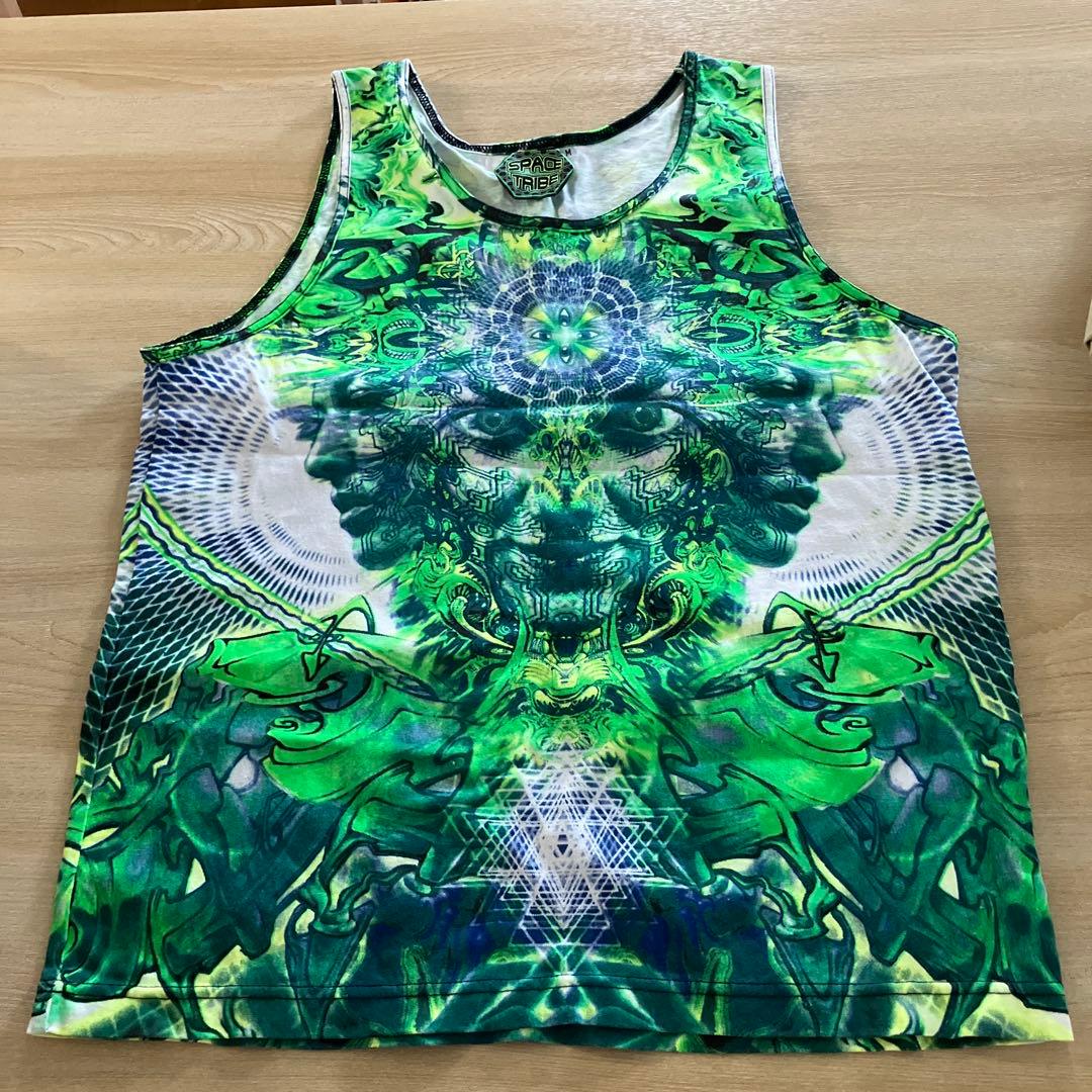 SPACE TRIBE タンクトップ Mサイズ グリーン