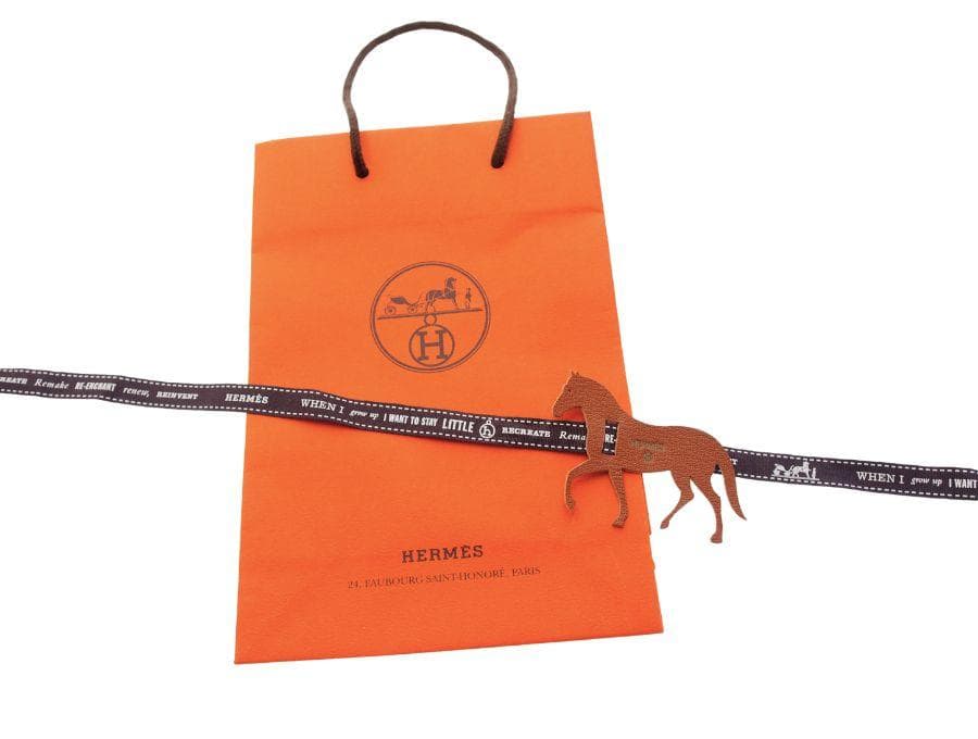 エルメス プティ・アッシュ ラッピングチャーム 馬 ブラウン HERMES