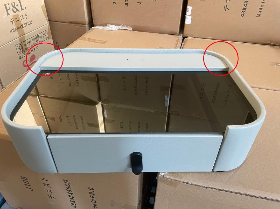 モダン グレー ドレッサー 鏡付き 訳あり品　写真をご確認 J207-02